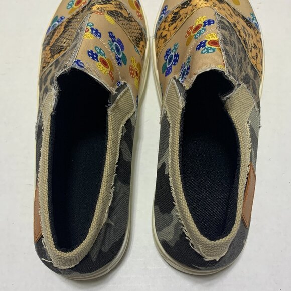 Women's Slip On Canvas Sneaker Floral Patchwork Pattern Unbranded Multicolor - Picture 5 of 10